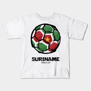 Suriname Football Country Flag Kids T-Shirt